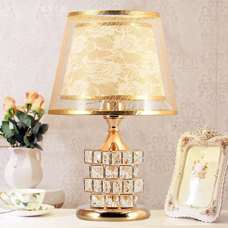 Modern Crystal Table Lamp Luxury Wedding Gift Bedroom Decor
